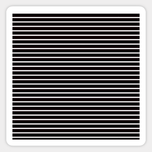 Black and White Thin Horizontal Striped Lines Magnet